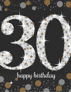 Sparkling Celebration 30th Beverage Napkins,