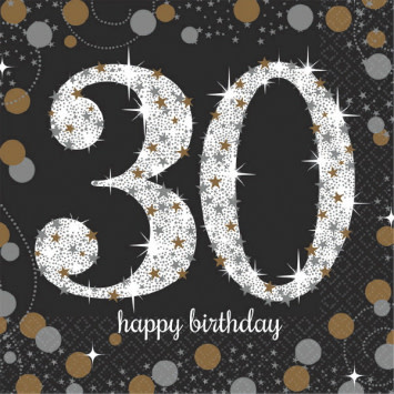 Sparkling Celebration 30th Beverage Napkins,