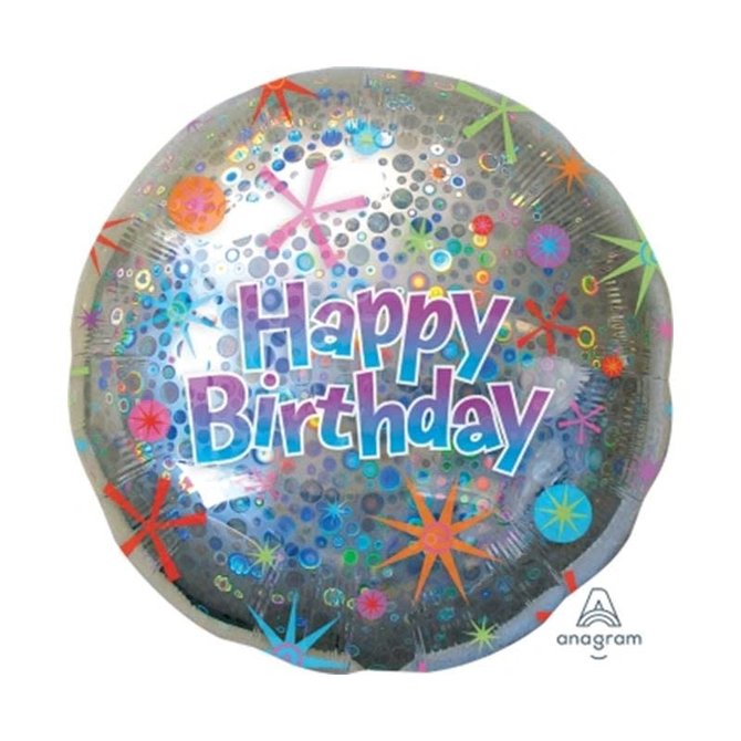 Holographic Circles Birthday, 32"