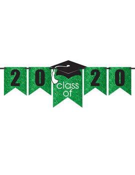 Grad Personalized Glitter Paper Letter Banner Kit - Green, 12'