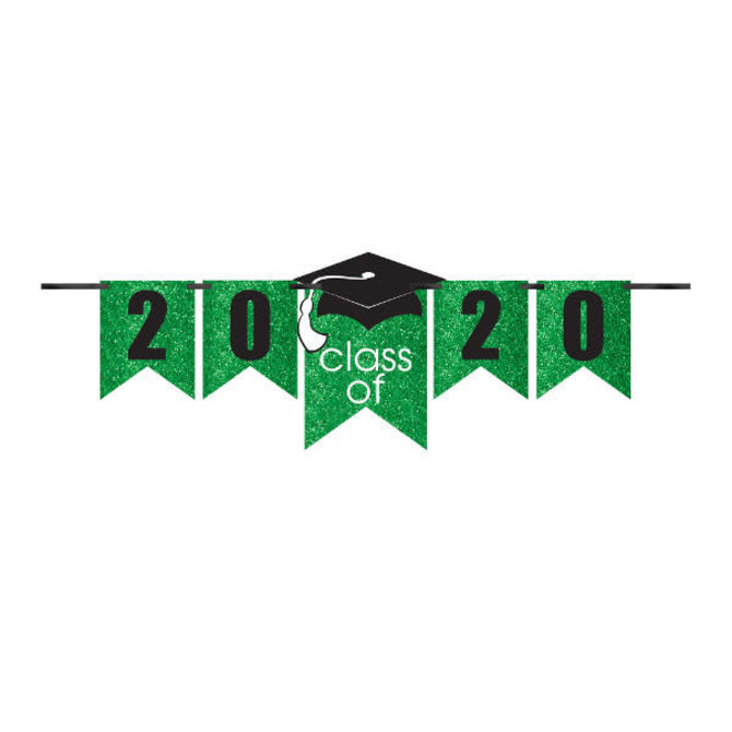 Grad Personalized Glitter Paper Letter Banner Kit - Green, 12'