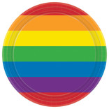 Rainbow Round Plates, 7" -8ct