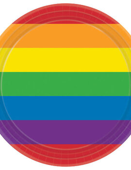 Rainbow Round Plates, 7" -8ct