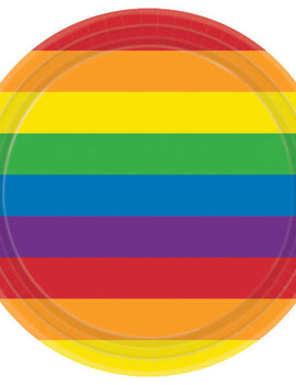 Rainbow Round Plates, 9" -8ct
