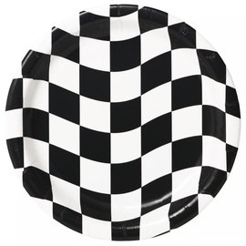 Black & White Check 7" Paper Plates, 8 ct
