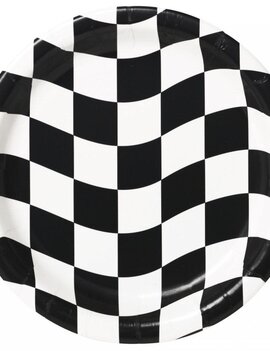 Black & White Check 7" Paper Plates, 8 ct