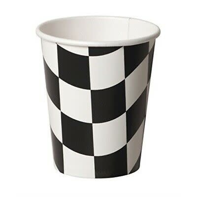 Black & White Check 9 oz Hot/Cold Cups, 8 ct