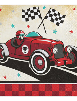 Vintage Race Car Beverage Napkins, 16 ct