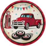 Vintage Red Truck 7" Paper Plates, 8 ct