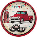 Vintage Red Truck 7" Paper Plates, 8 ct