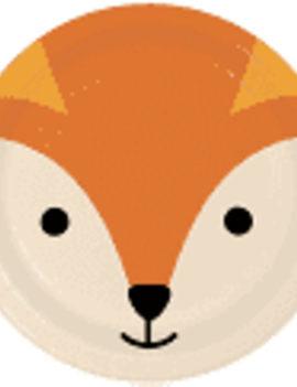 Fox Animal Face 7" Paper Plates, 8 ct