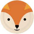 Fox Animal Face 7" Paper Plates, 8 ct