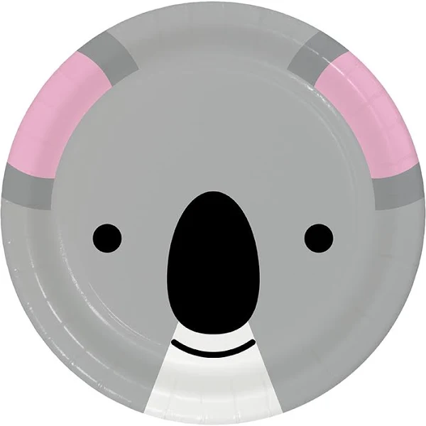 Koala Animal Face 7" Paper Plates, 16 ct