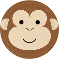 Monkey Animal Face 9" Paper Plates, 8 ct