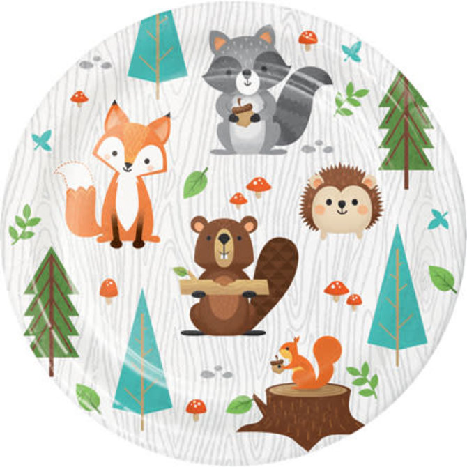 Woodland Animals 7" Paper Plates, 8 ct