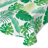 Woodland Animals Palm Leaves Plastic Tablecover, 54" x 108"