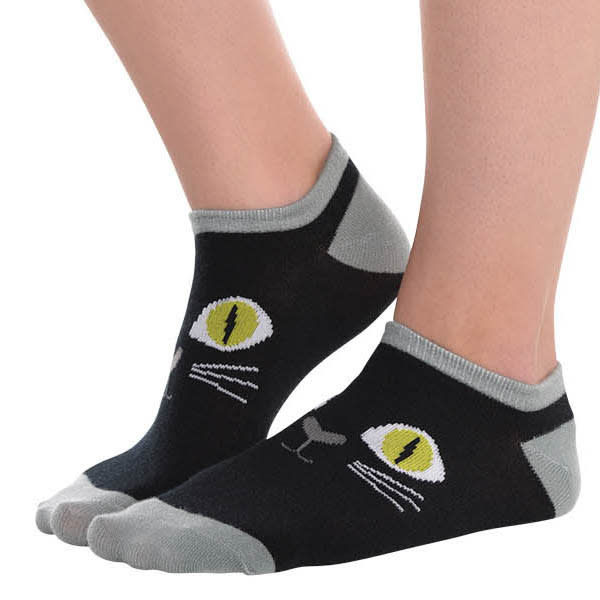 Black Cat No Show Socks