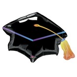 Black Graduation Cap Foil Balloon, 31"