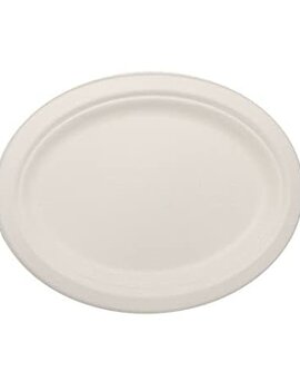 Eco-Friendly Sugarcane Oval Platters, 10" x 7.5"- 18ct