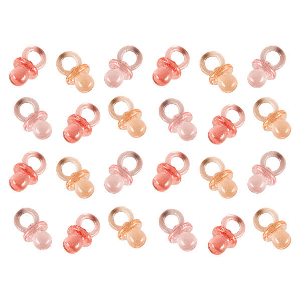 Mini Pacifier Favors - Pink, Multi -24ct