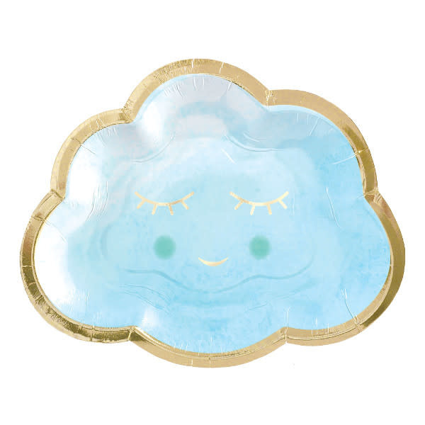 Oh Baby Boy Metallic Shaped Plates, 6 1/2" -8ct