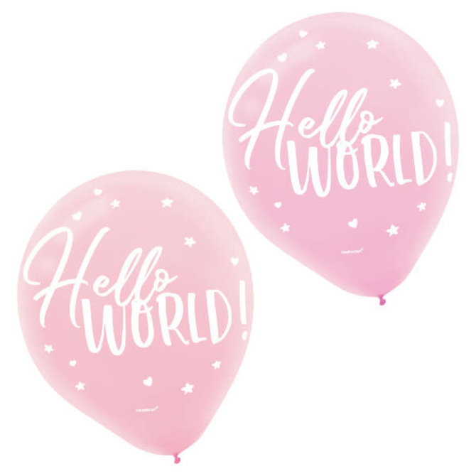 Oh Baby Girl Latex 12" Balloons -15ct