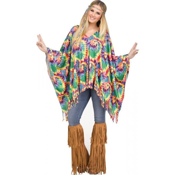Hippie Character Poncho- Adult