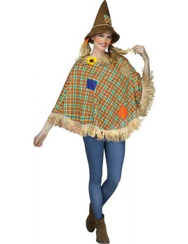 Sweet Scare Crow Character Poncho- Adult