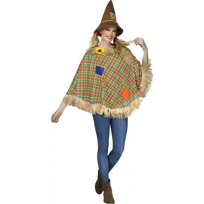 Sweet Scare Crow Character Poncho- Adult