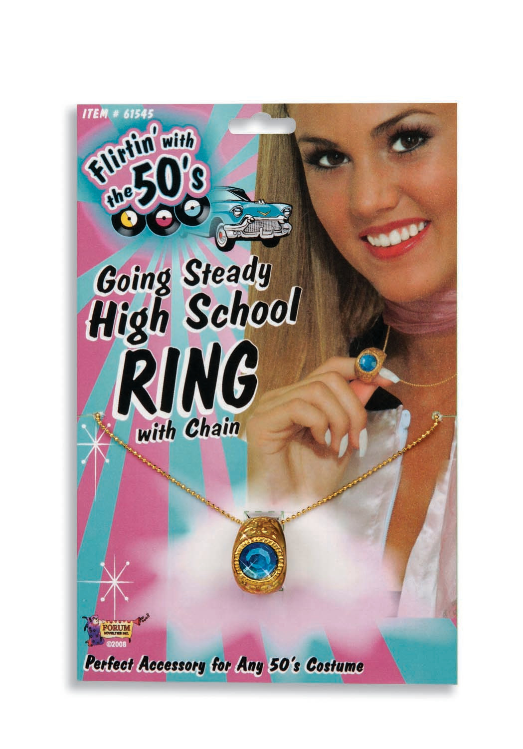 Going Steady High School Ring with Chain
