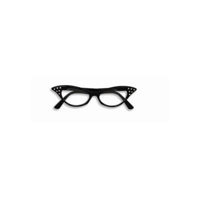 50's Rhinstone Glasses- Black