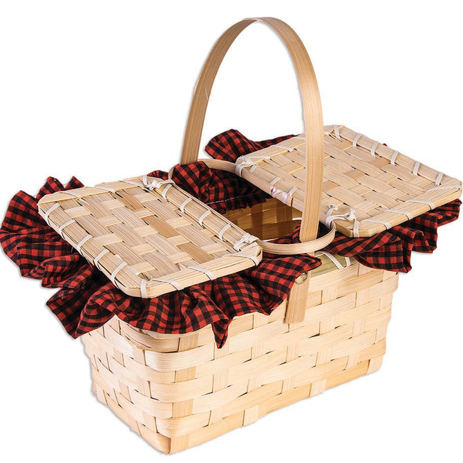 Little Red Basket with Gingham