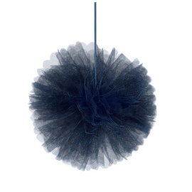 Navy Bride Deluxe 12" Tulle Fluffy Decorations - Tulle Navy -3ct