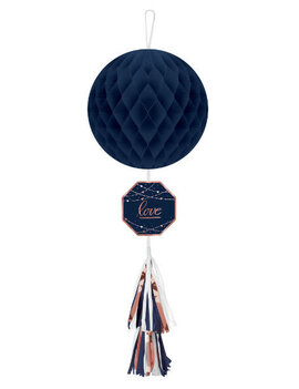 Navy Bride Honeycomb Decoration w/ Tassel Tail