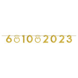 Customizable Number Banner, Gold Glitter