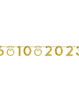 Customizable Number Banner, Gold Glitter