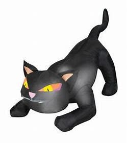 Outdoor  Black Cat with Tail Up- Airblown Inflatable