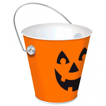 Jack-O-Lantern Metal Bucket