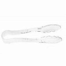9" Clear Scalloped Tongs