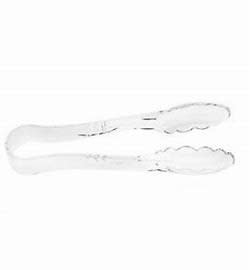 9" Clear Scalloped Tongs