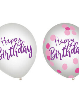 Sparkle Latex Confetti 12" Balloons -6ct