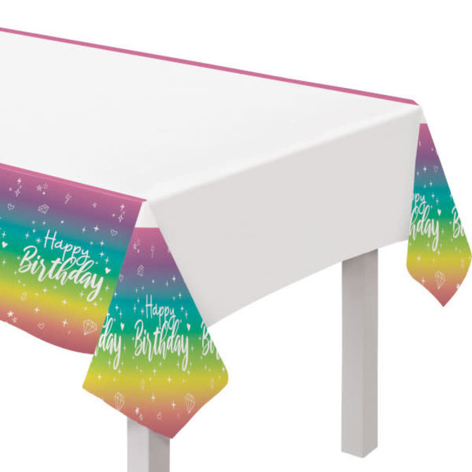 Sparkle Plastic Table Cover- 54" x 96"
