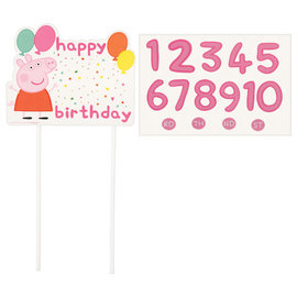 Peppa Pig Confetti Party Customizable Cake Decoration