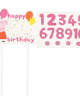 Peppa Pig Confetti Party Customizable Cake Decoration