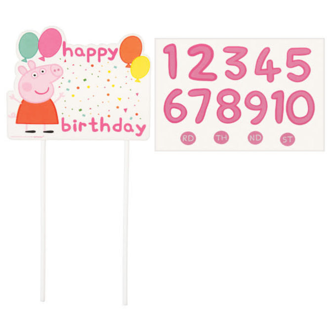 Peppa Pig Confetti Party Customizable Cake Decoration