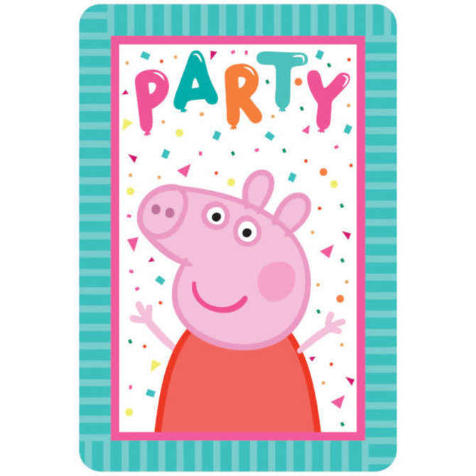 Peppa Pig Confetti Party Postcard Invites -8ct