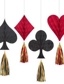 Casino Mini Honeycombs w/ Tassels, 4 ct