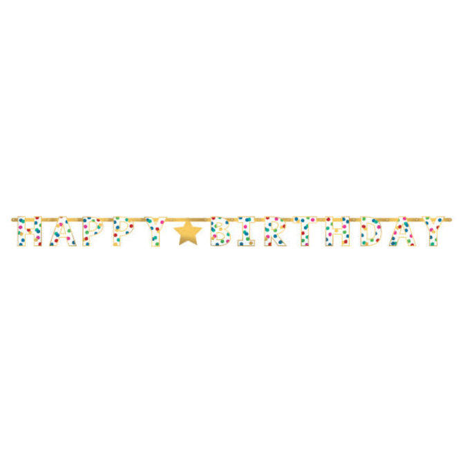 Happy Dots Foil Letter Banner