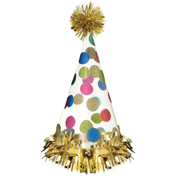 Happy Dots Large Foil Cone Hat