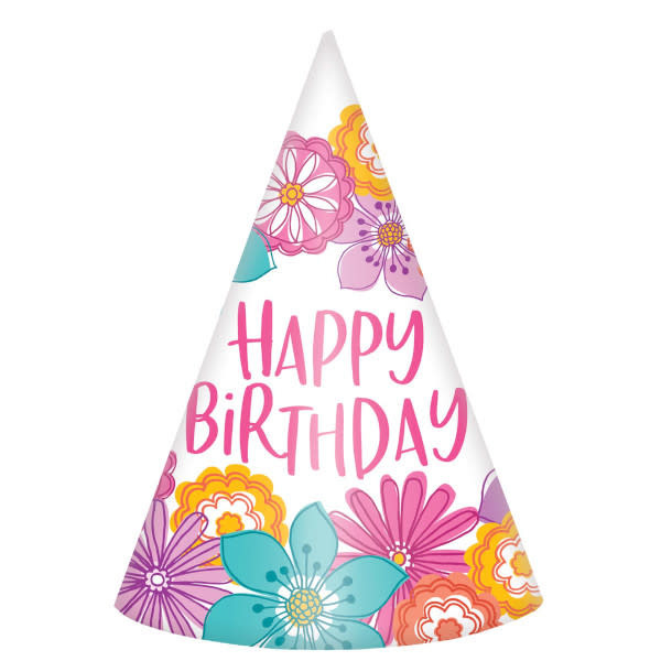 Pretty Petals Birthday Cone Hat